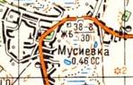 Топографическая карта Мусиевки