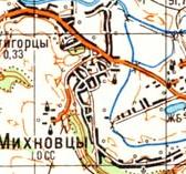 Топографічна карта Михнівців