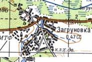 Топографическая карта Загруновки