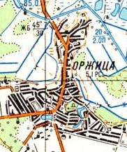 Топографическая карта Оржицы