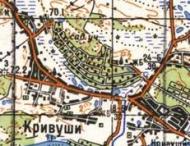 Topographic map of Kryvushi