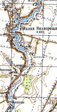 Topographic map of Mala Nekhvoroscha