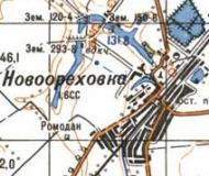 Топографическая карта Новоореховки