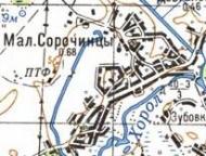 Topographic map of Mali Sorochyntsi