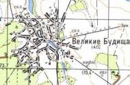 Topographic map of Velyki Budyscha