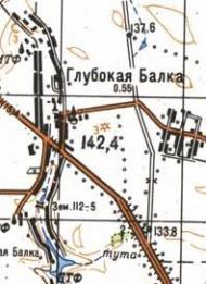 Topographic map of Glyboka Balka