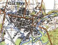 Topographic map of Kobelyaki