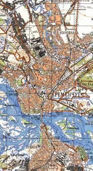 Топографическая карта Кременчуга