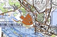 Топографическая карта Комсомольска