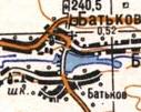 Топографическая карта Батькова