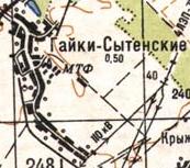Топографічна карта Гайки-Ситенських