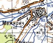 Topographic map of Mezhyrich