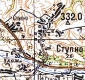 Topographic map of Stupno