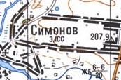 Топографическая карта Симонова
