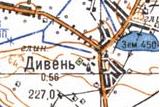 Топографическая карта Дивня