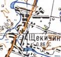 Topographic map of Schekychyn