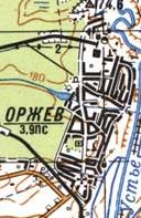 Топографическая карта Оржева
