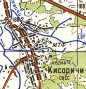 Топографічна карта Кисоричів