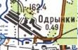 Topographic map of Odrynky