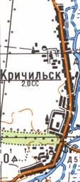 Топографическая карта Кричильска