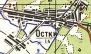 Topographic map of Ostky