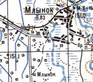 Топографічна карта Млинка