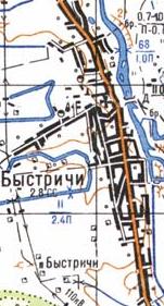Топографічна карта Бистричів