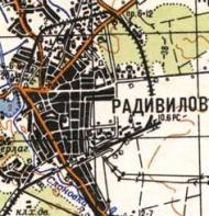 Topographic map of Radyvyliv