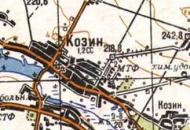 Topographic map of Kozyn