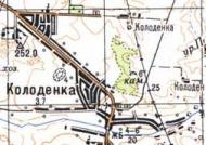 Топографическая карта Колоденки