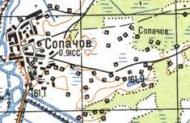Топографическая карта Сопачева