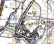 Топографическая карта Сельца