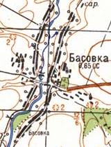 Топографическая карта Басовки