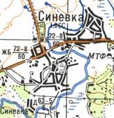 Топографическая карта Синевки