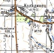 Топографическая карта Колядинца