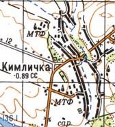 Topographic map of Kymlychka