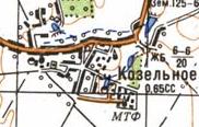 Topographic map of Kozelne