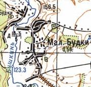 Topographic map of Mali Budky