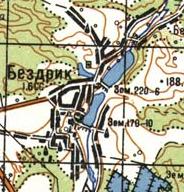 Topographic map of Bezdryk