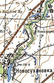 Топографічна карта Новосуханівки