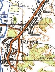 Топографічна карта Баничів
