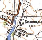 Topographic map of Bilovody