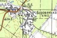 Topographic map of Borovenka