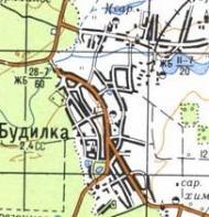 Topographic map of Budylka