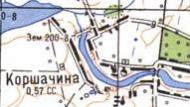 Топографическая карта Коршачины