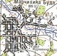Topographic map of Marchykhyna Buda