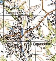 Топографическая карта Хоружевки