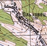 Топографічна карта Вільховця