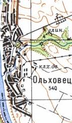 Topographic map of Vilkhovets