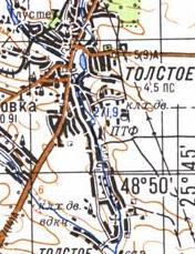 Topographic map of Tovste